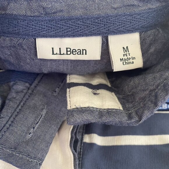 L.L. Bean Striped Cotton Rugby Henley Size M Petite - Picture 5 of 5